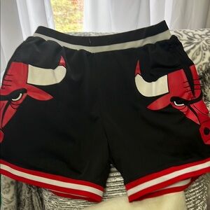 Black and Red Bulls Basketball Shorts